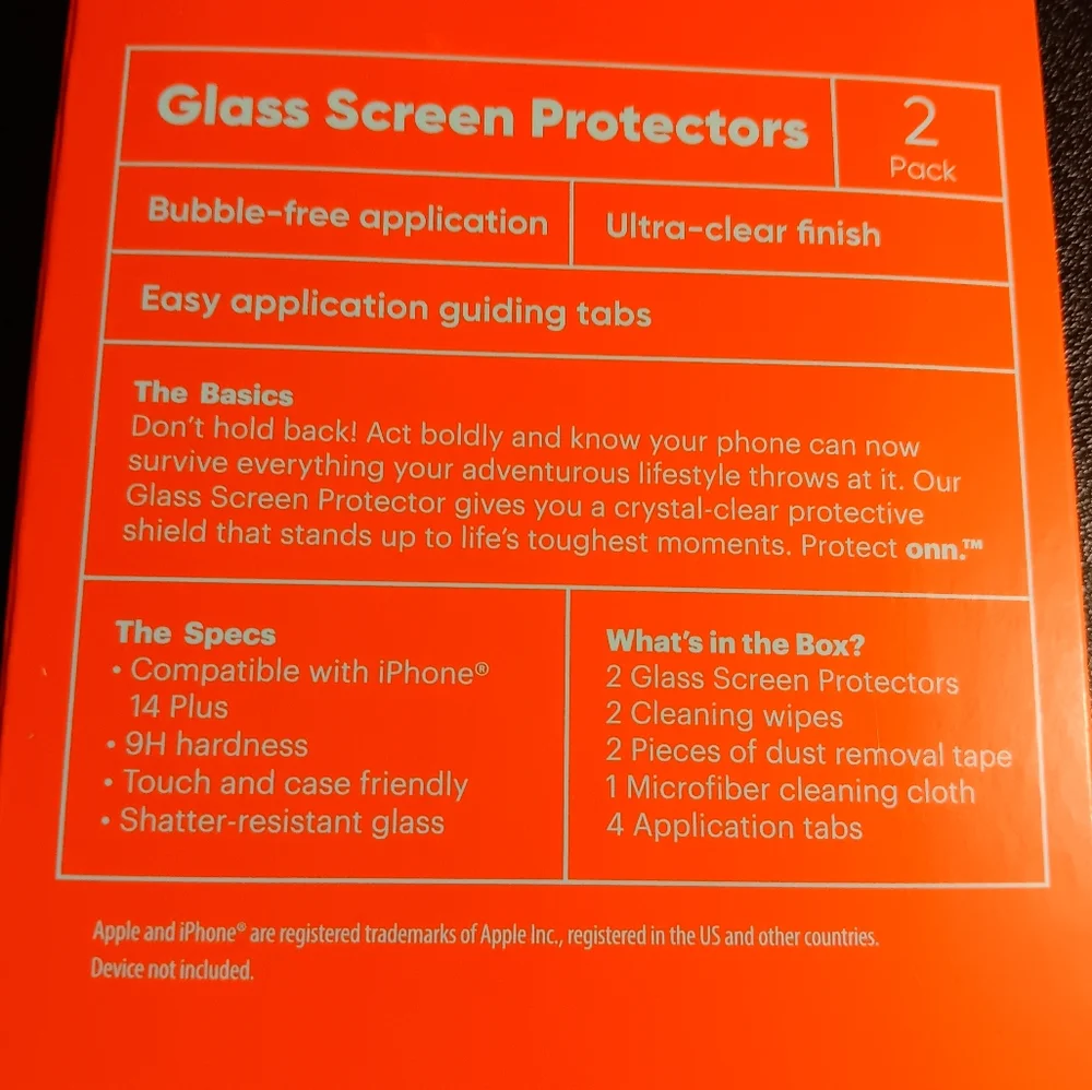 2 PK GLASS SCREEN PROTECTORS